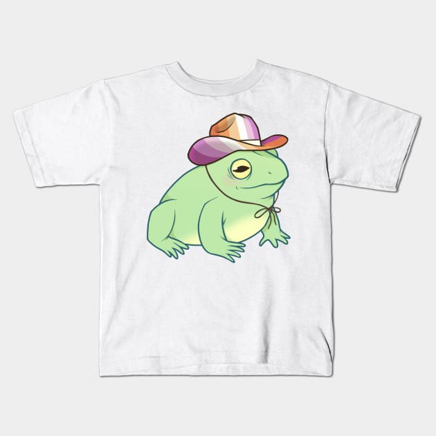 Lesbian Pride Cowboy Frog Kids T-Shirt by saltuurn